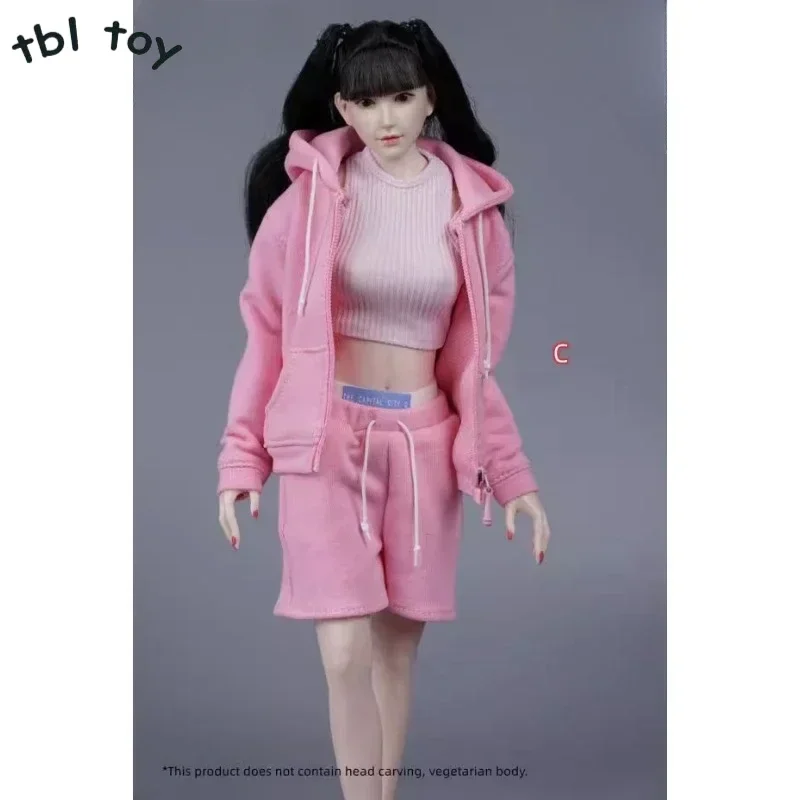 TW2088 1/6 Scale Cd051 Female Soldiers Fashion Sweatshirt Suit Sports Hoodie Vest Shorts Clothes Model for 12