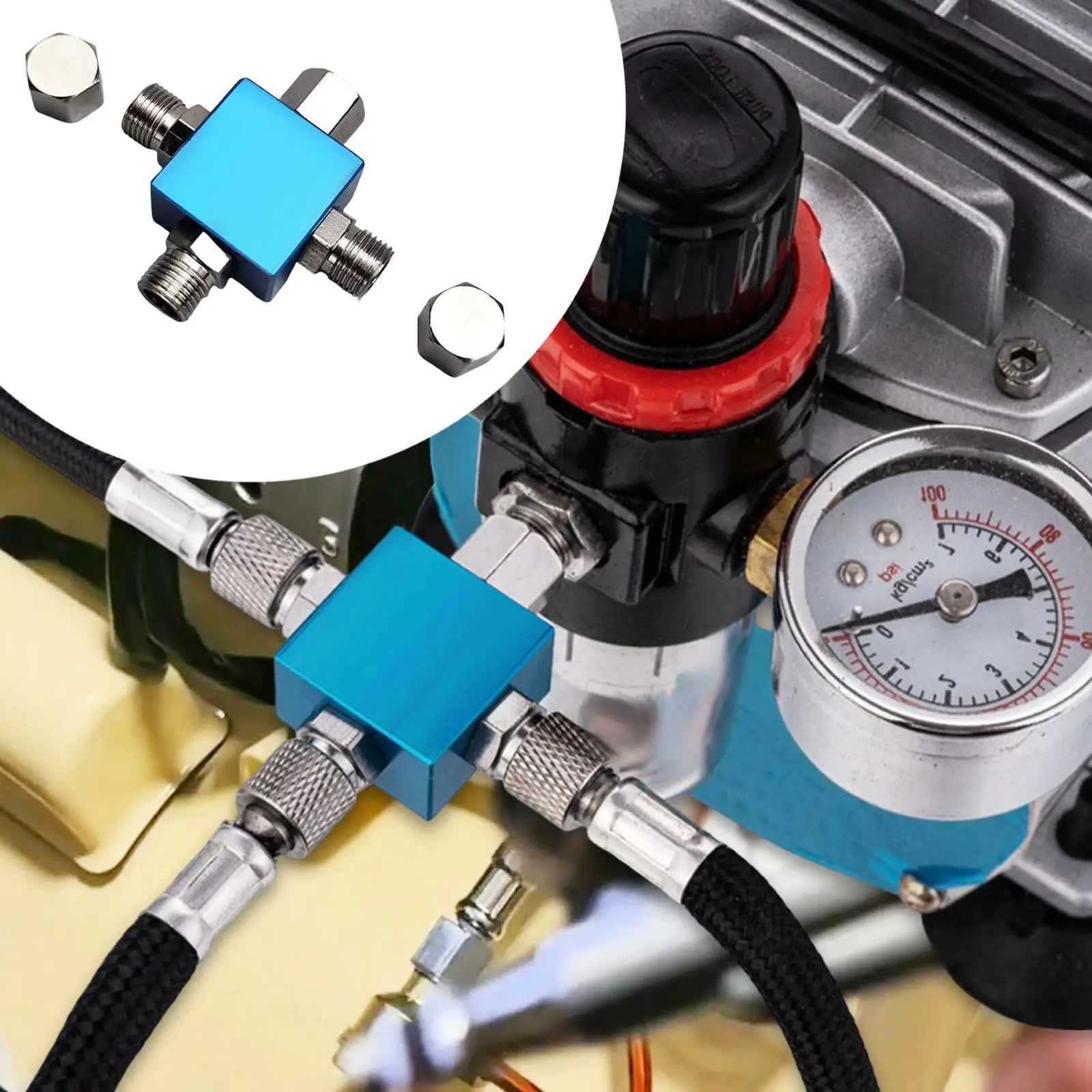 3 Way Air Hose Splitter Temperature Adapter Professional Replacement