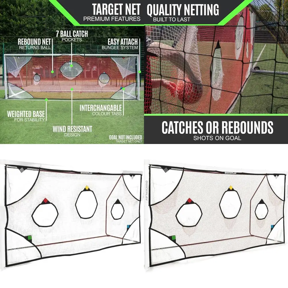 

Футбольные тренировочные ворота с 7 мишенями для точности бросков - прочные ворота различных размеров для использования на заднем дворе или на поле