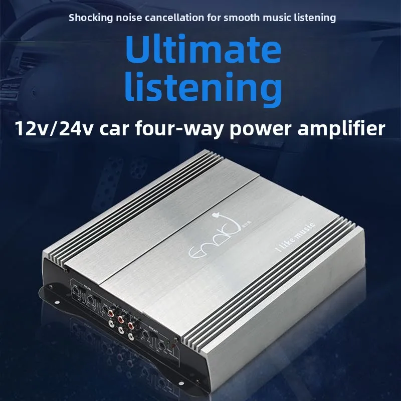 Car High-power Power Amplifier 12V24v Car Truck Four-way Power Amplifier 4-channel Pushable Subwoofer Lossless Power Amplifier view 2