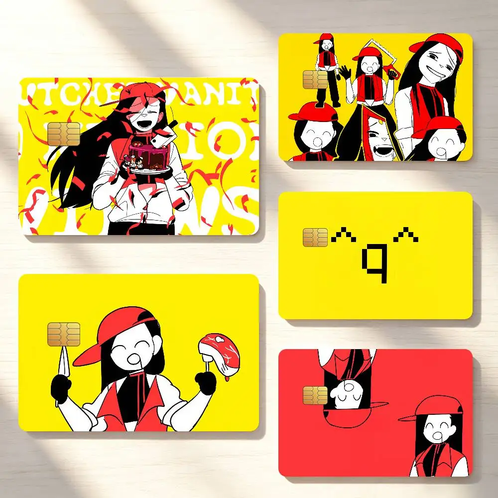 Cartoon Yi Xi-Butcher Vanity Credit Card Skin Stickers For Bank Bus Metro Cards Waterproof Anti-Scratch Gift 4PCS
