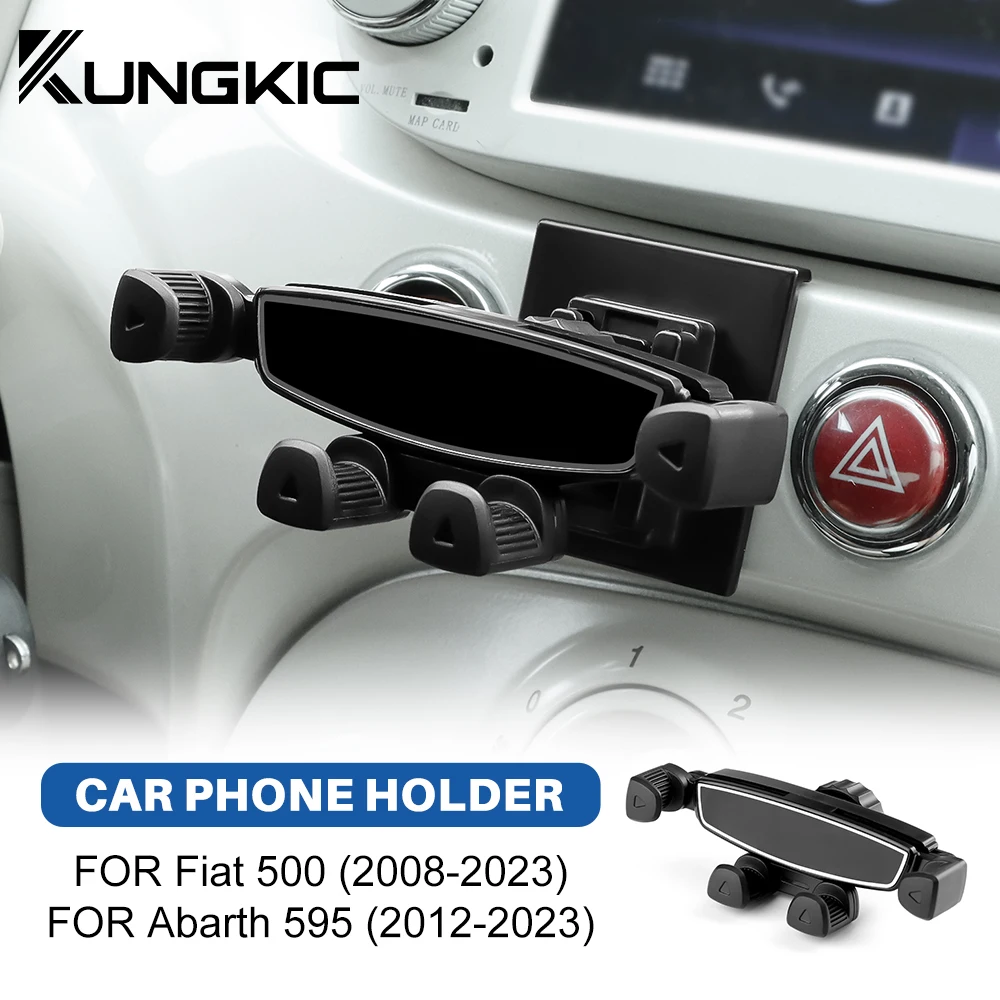 for Fiat 500 08-23 Abarth 595 2012 2013 2014 2015 2016 2017 2018 2019 2020 2021 2022 2023 Car Gravity Phone Holder Accessories