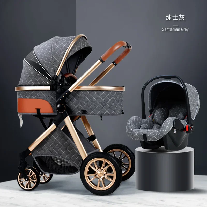 Baby stroller High landscape Lightweight can sit, lie down Folding shock absorber Two-way baby newborn child stroller