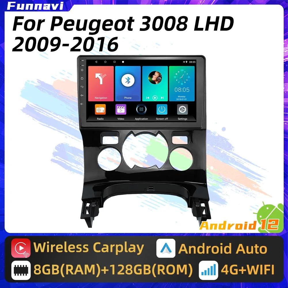 

Car Radio for Peugeot 3008 LHD 2009 - 2016 2 Din Android Multimedia Player FM GPS Navigation Head Unit Autoradio Stereo Carplay