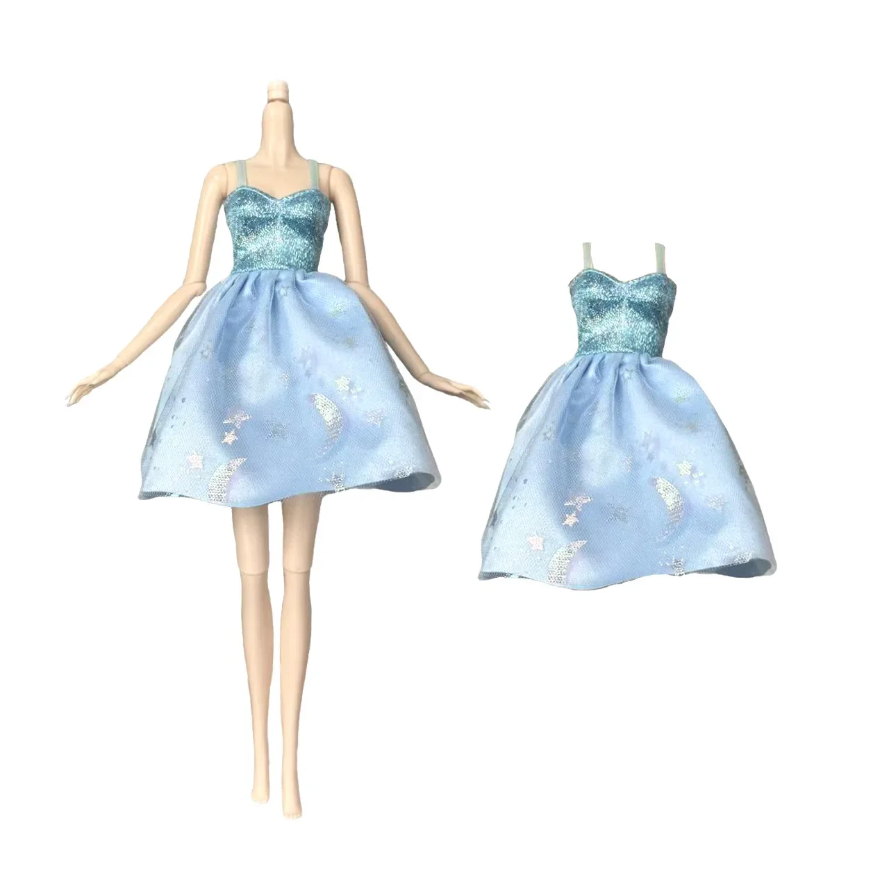 Sweet Sparkle Spaghetti Strap Irregular Short Dress ,Fashion Doll Clothes for 1/6 BB Xianxian Supermodel Doll Dress Up