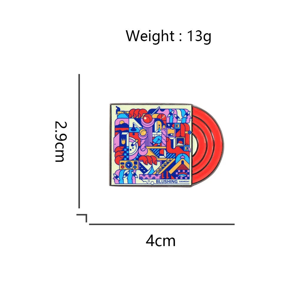 Sugarcoat Album Cover Enamel Pin Red Vinyl Record Badge Pop Band Music Jewelry Fan Gift Collection Souvenirs Backpack Decorative