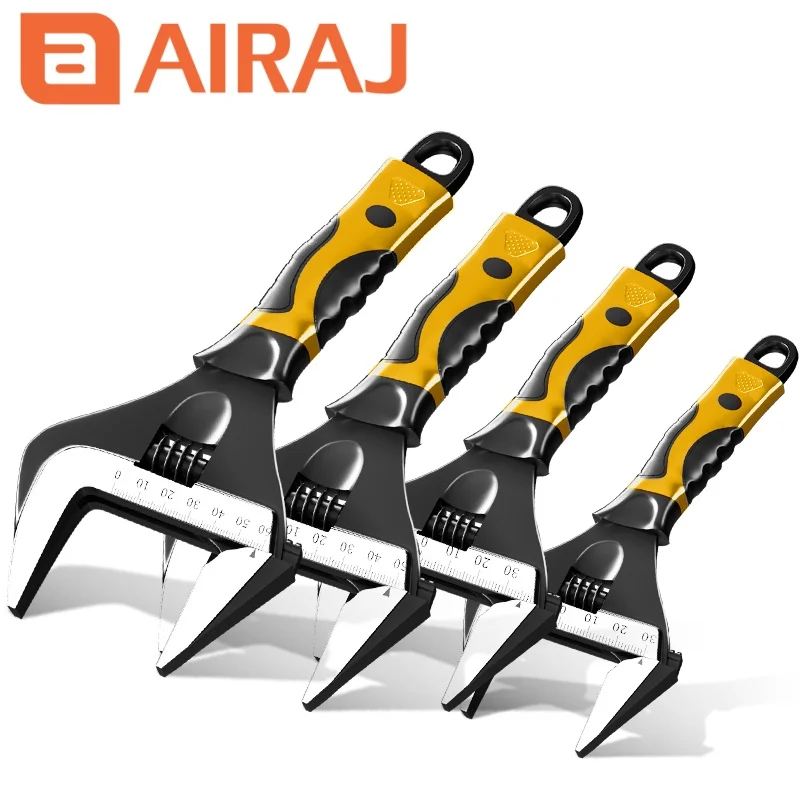 AIRAJ clé à molette clé universelle en acier inoxydable clé de salle de bain ménage grand ouvert outil de réparation de plomberie de haute qualité