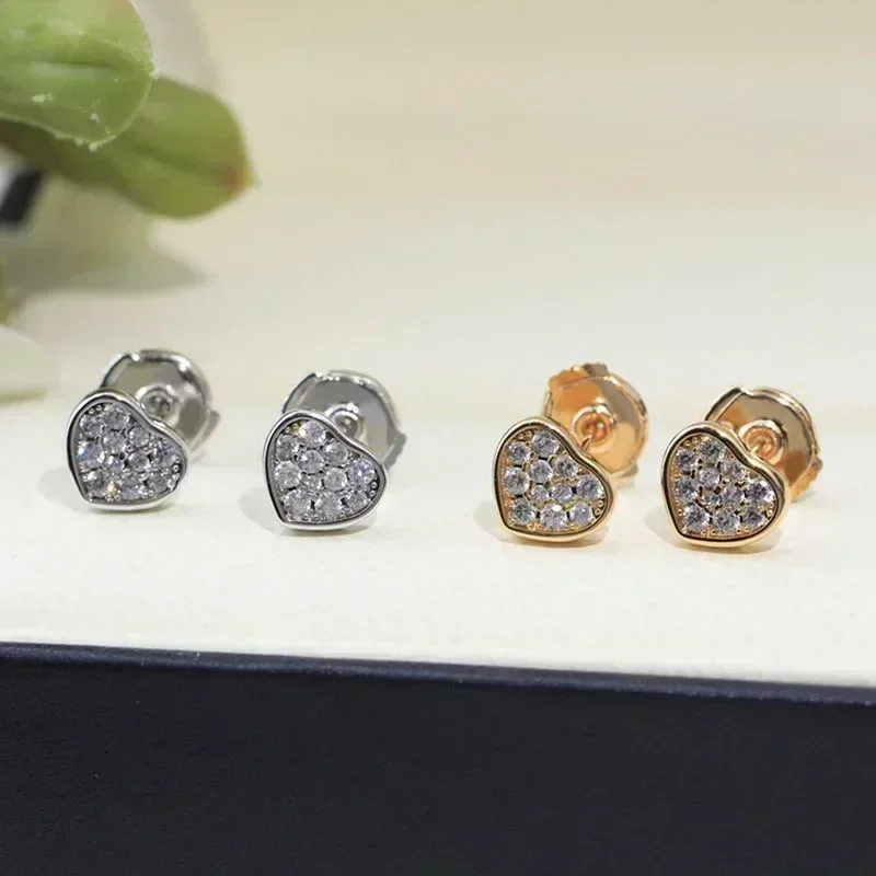 

MXK Высококачественные серьги-сердечки из стерлингового серебра 925 пробы с бриллиантами для женщин, простые модные изысканные ювелирные изделия класса люкс, подарок на вечеринку