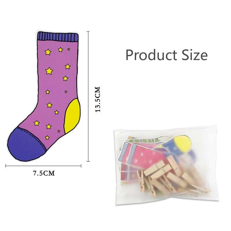 Toddler Montessori Material DIY Toys Socks Colors Sorting Matching Games Early Educational Learning Toys Preschool Teaching Aids