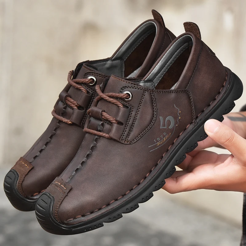 European  American Men Casual Shoes with Soft Soles Anti-collision  Toe Protection Comfortable Plus Size (38-48) Hiking Shoes