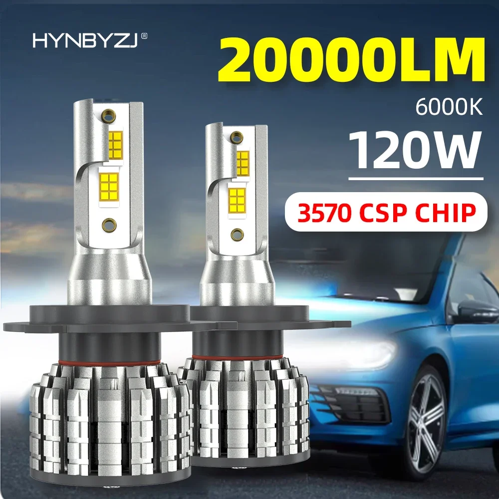 

HYNBYZJ H4 LED Headlight H1 H7 H8 H9 H11 9005 HB3 9006 HB4 Car Led Lights 20000LM 120W 6000K CSP Chip Hight Low Beam Fog Lamp