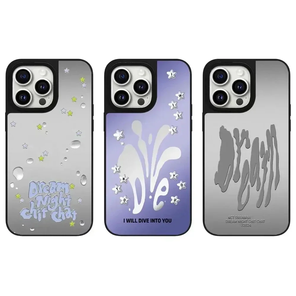 

Mirror Surface Black Border MagSafe Graffiti Letter Pattern iPhone 11 12 13 14 15 Pro Max Protective Case