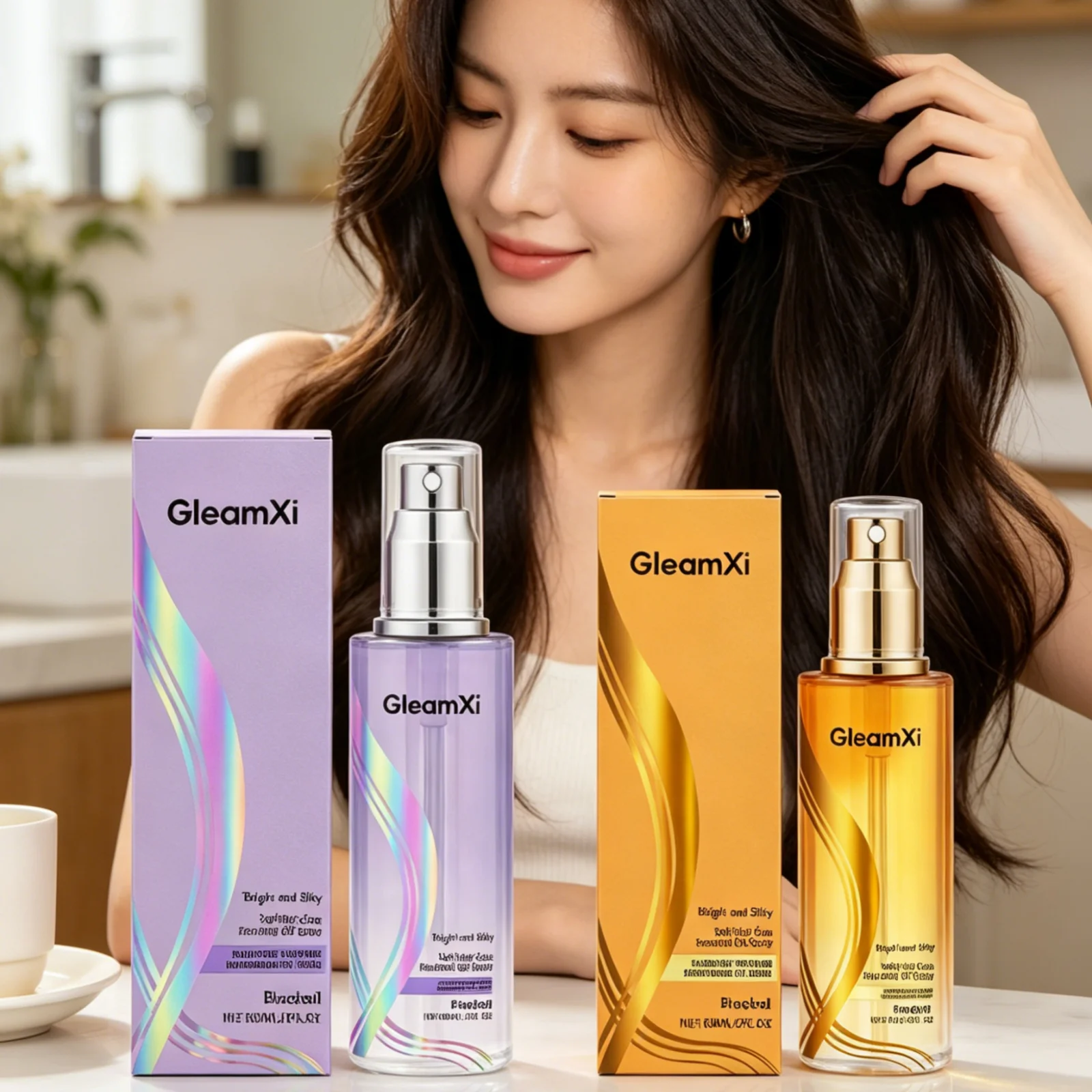 GleamXi Hair Essential Oil Spray Improve Scalp Health Anti Frizz Control Mild Safe Formula Repair Damaged Hair Conditioning Mist