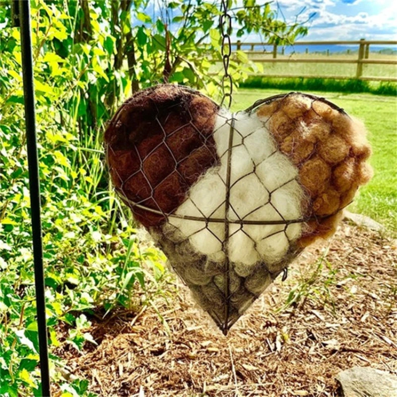 Metal Hanging Bird Nesting Ball Heart Outdoor Yard Art  Garden Patio Decoration Home Decor Aesthetic Orangement