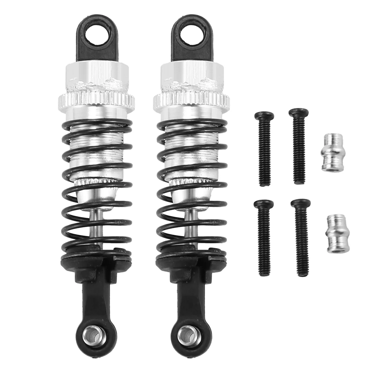 2 Pcs Oil Adjustable 65Mm Shock Absorber Damper for Rc Car 1/18 WLtoys A959 A969 A979 K929 Hpi Hsp Traxxas Losi Tamiya,Silver