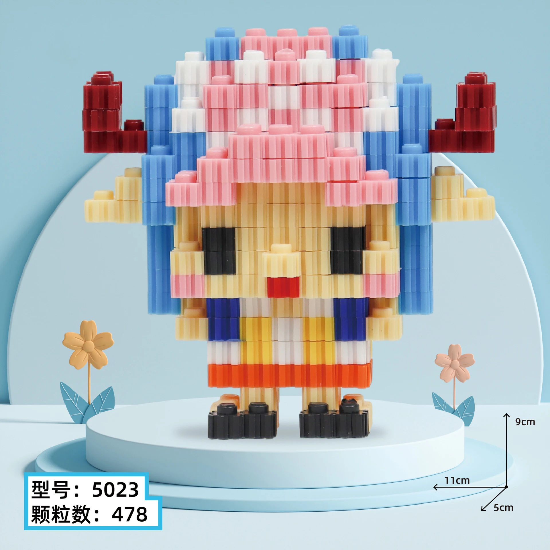 One Piece Building Blocks Animal figure Luffy Zoro Goku Naruto Small Particles Assembled DIY Puzzle boys girls birthday gifts