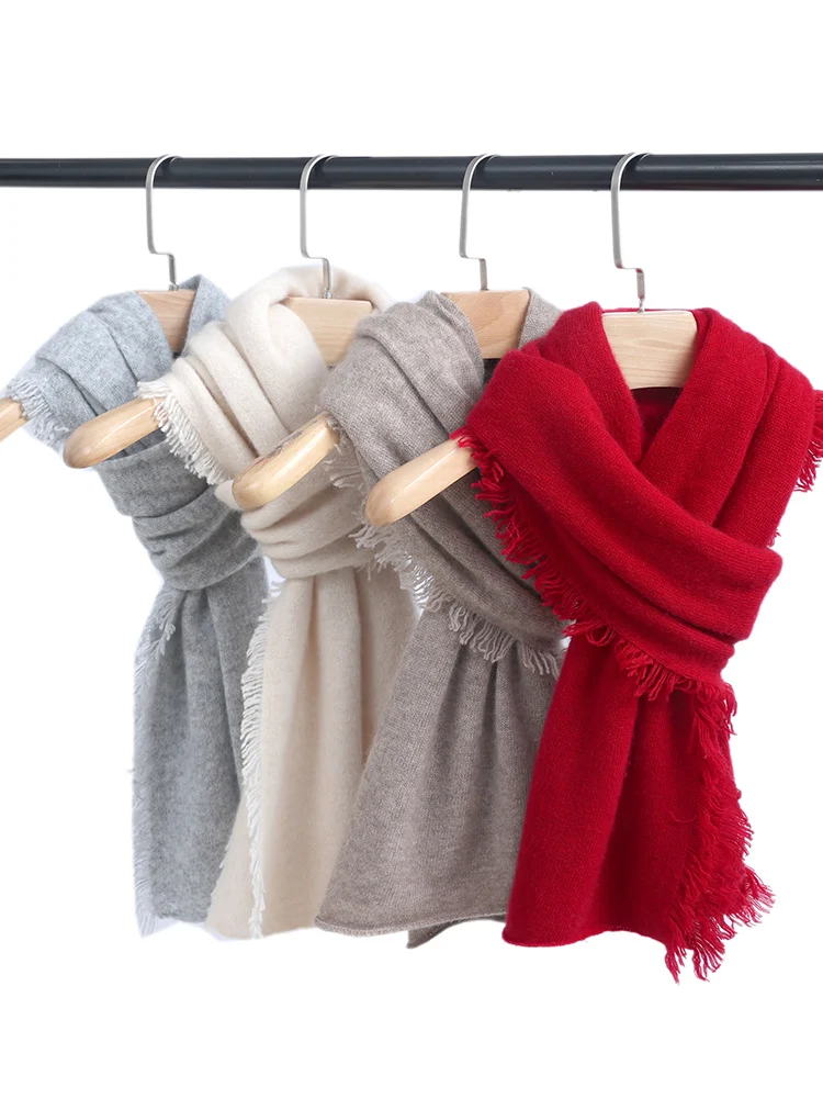 

Классический теплый шарф, женский кашемировый шарф-шаль, весна-осень-зима, однотонный мягкий 100% кашемировый трикотаж, простой шарф, топ