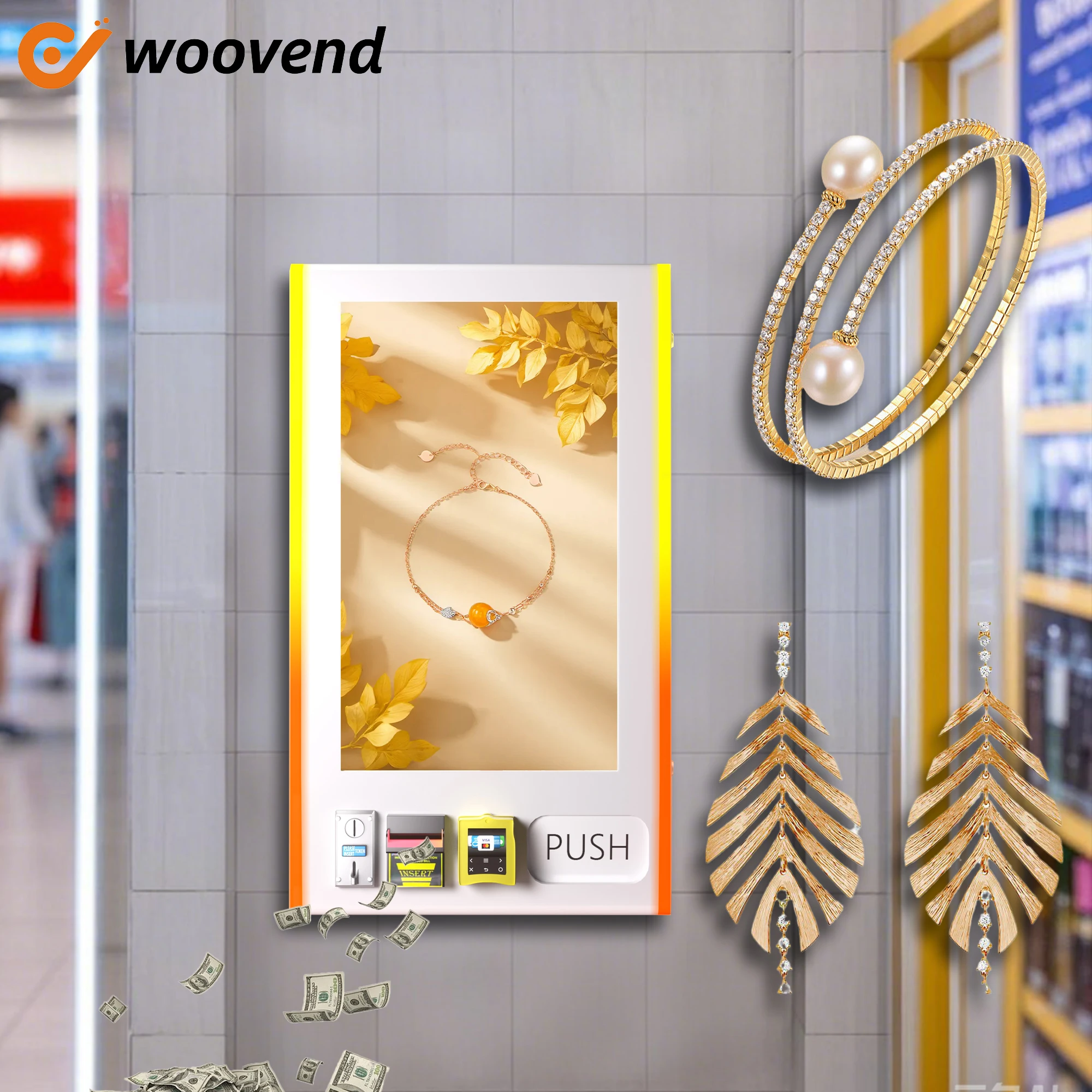 Mini Wall-Mounted Cashless Perfume Vending Machine with QR Code Payment & Nayax Card Reader for Coffee Shops & Jewelry Stores
