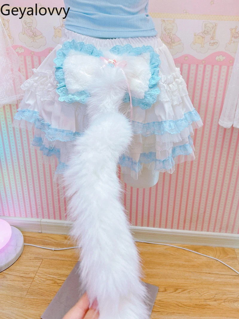 Minigonne tutù sottili a vita alta estive dal design originale fatto a mano Spice Girl Pure Desire Wind Sweet Cake in pizzo