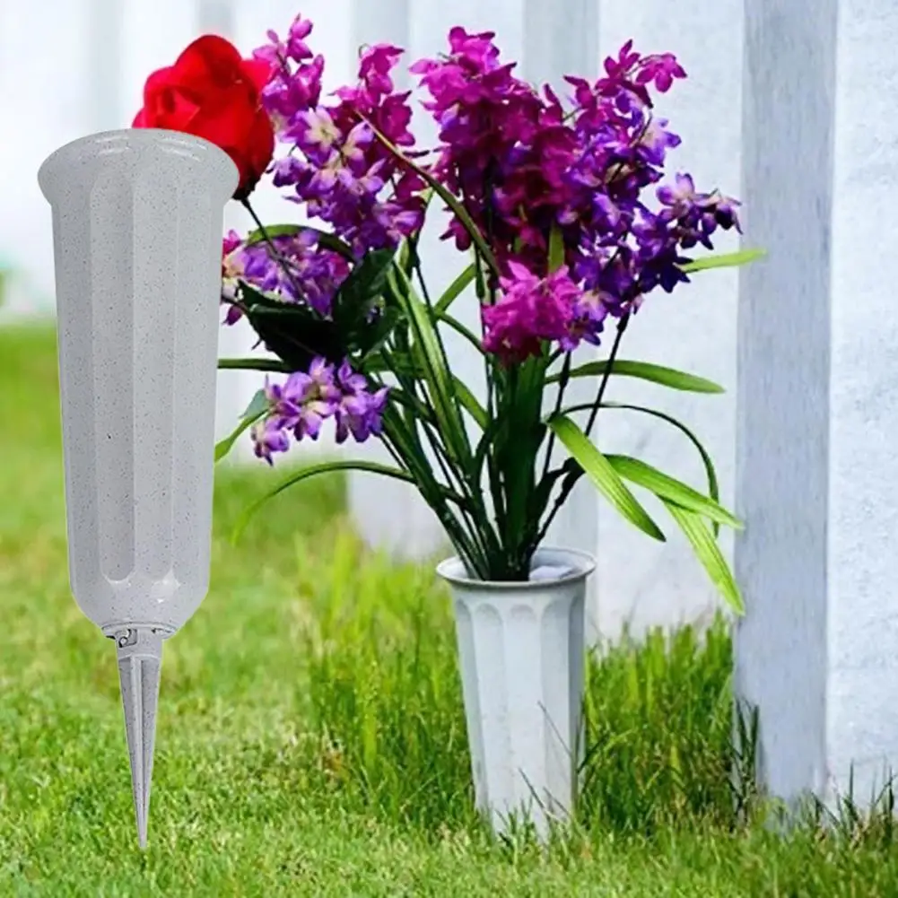 

Garden T-shape Flower Vase with Spike Detachable Wedding Flower Vase Flower Pots Decorative Stakes Grave Cemetery Vases