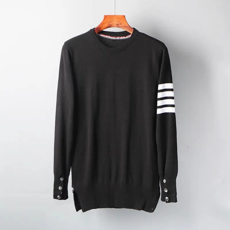 

Весенне-осенний свободный крой Long Sve круглый вязаный свитер для мужчин среднего возраста, повседневный, универсальный, удобный, дышащий