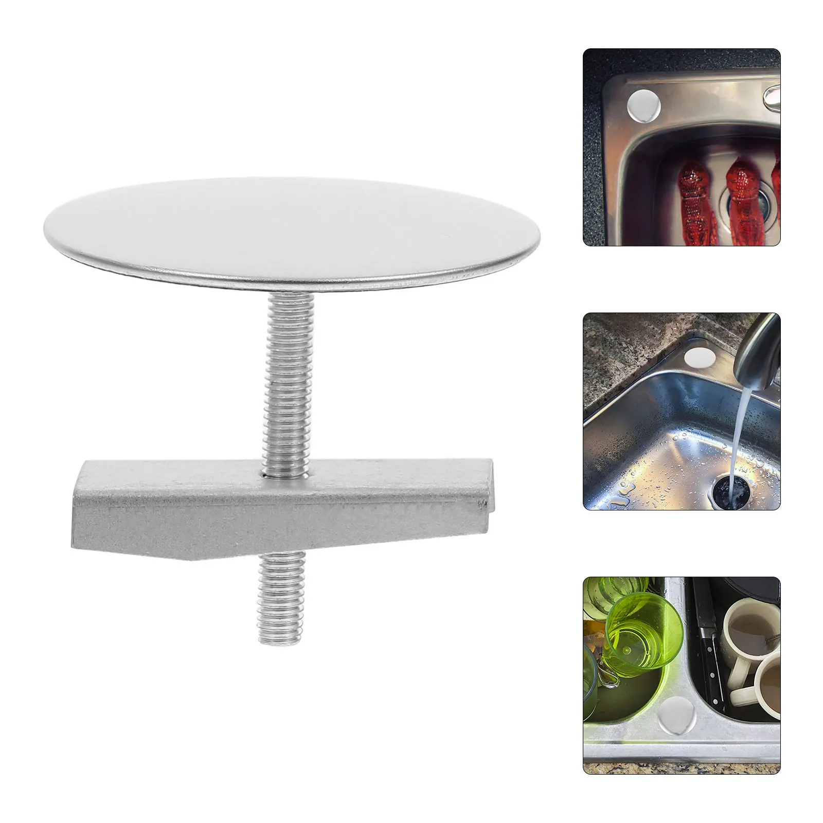 

Stainless Steel Sink Hole Cover Kitchen Bathroom Washbasin Hole Plug Decorative Metal Cap Accessory For Sink Overflow