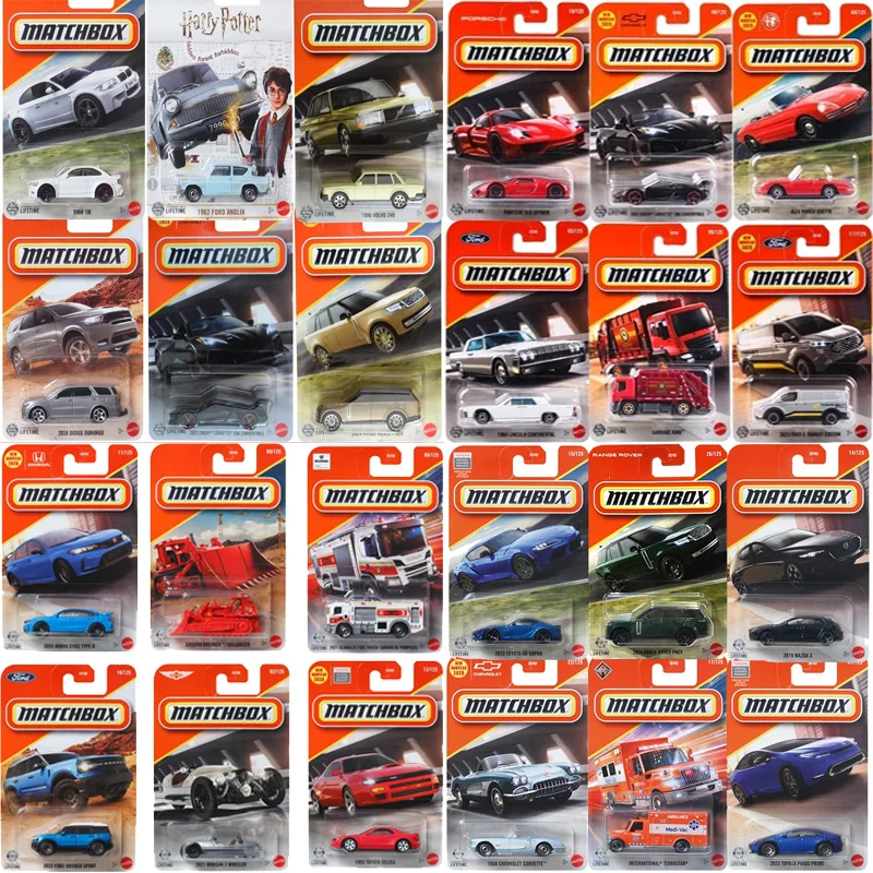 Caja de cerillas Original para niños, juguetes para niños, vehículo 1/64, Citroen, Toyota, Celica, Prius, Honda, Civic, Ford, Anglia, Porsche, Tesla, Fiat, Nissan, regalo
