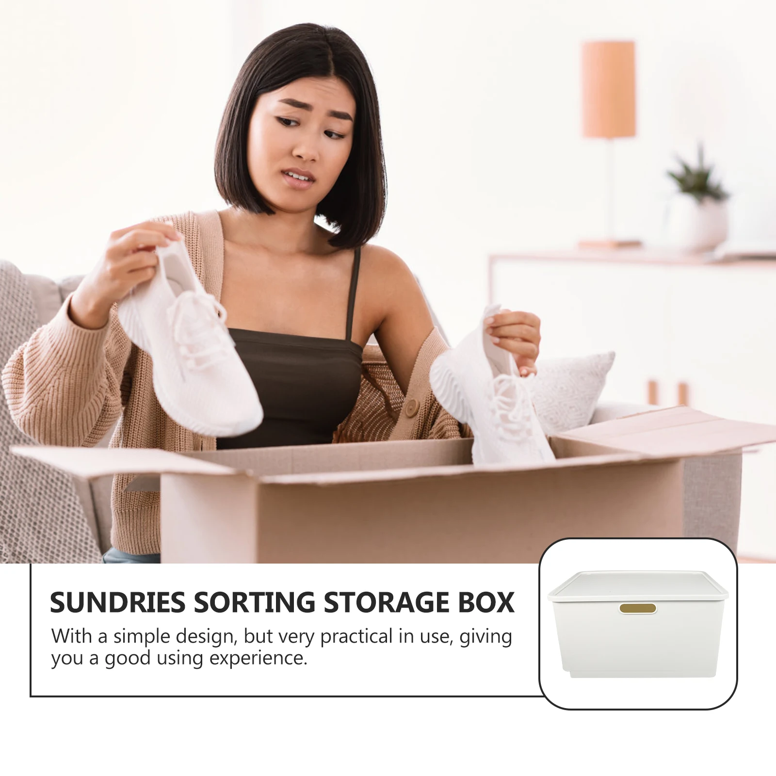 

1Pcs Storage Box High-Grade Material Organizer for Home Cosmetics Clothes Sundries Documents Desktop Container Practical