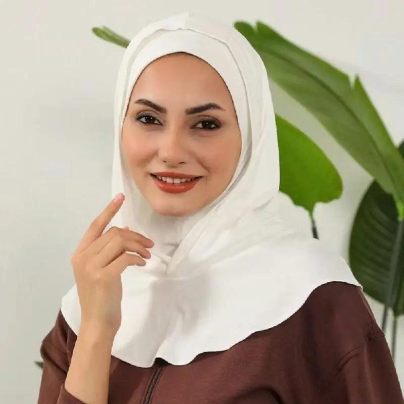 

Muslim Women Instant Hijab Cap double Layer Under Cap Hijab Ramadan Inner Cap Elastic Turban Bandana Hood And Matching Headband