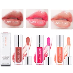 3pcs/set Lip Glaze Mirror Water Long-lasting Waterproof Crystal Jelly Oil Lip Tint Moisturizing Non-stick Cup Lip Glow Oil Care