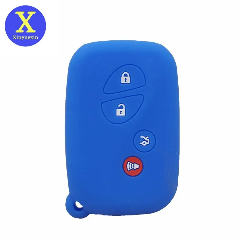 Xinyuexin Silicone Car Key Case Cover Holder Set for LEXUS RX LX GX Smart Remote KeyLess Enter Silica Gel 4 Button Car Accessory