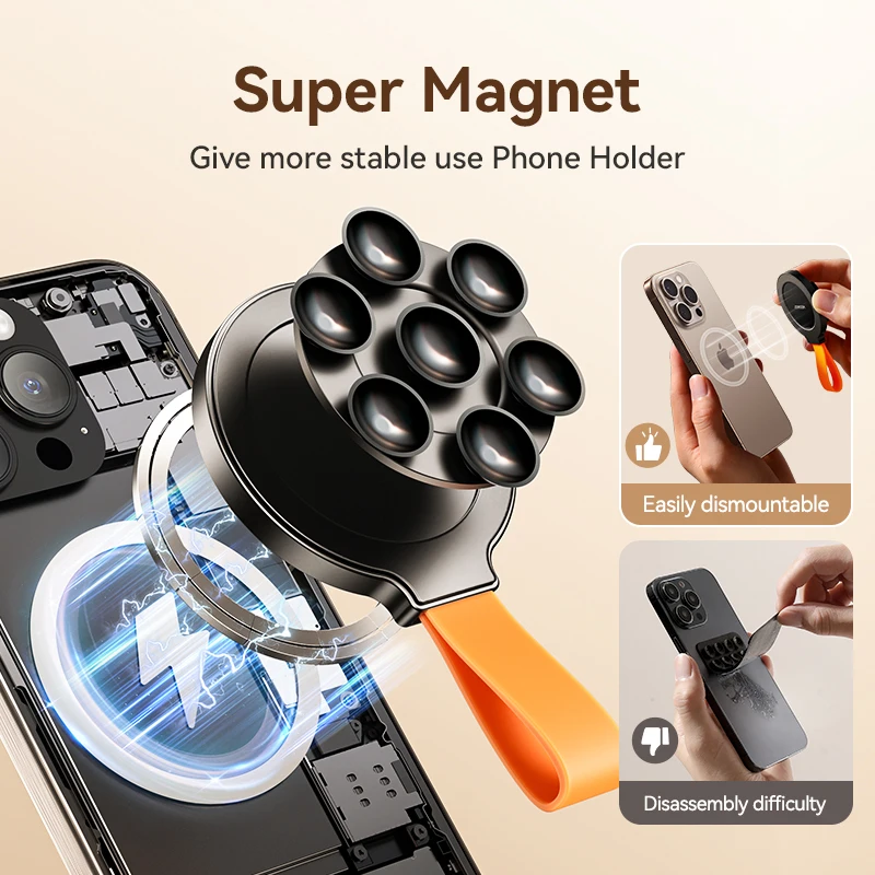 Joyroom Suction Cup Magnetic Phone Holder Universal Hands-Free Silicone Suction Cup Phone Holder With Free Magnetic Sheet