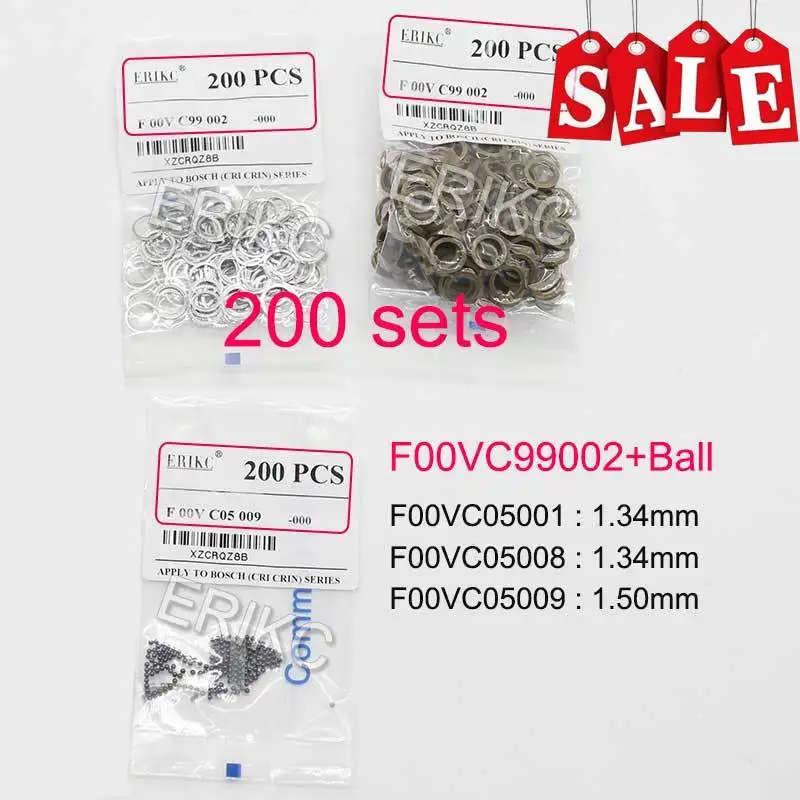 200PCS DIESEL F00VC99002 F00VC05008 F00VC05001 F00VC05009 F00RJ02177 INJECTOR GASKET KIT F 00V C99 002 for BOSCH Injectors