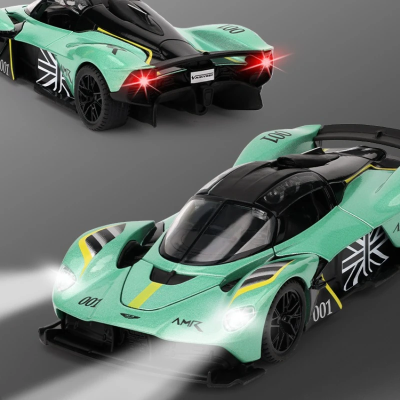 Modèle de Simulation de voiture Valkyrie Hypercar 1:32, en alliage métallique moulé sous pression, son et lumière, Collection de jouets pour enfants, cadeaux