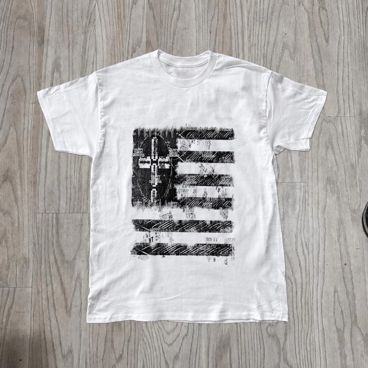 T-shirt with a national flag print, millennial style, Harajuku style, Y2K grunge rock style, unisex, vintage loose-fit T-shirt