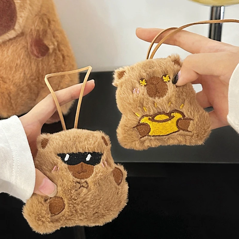 Süße Capybara gefüllte Puppe Anhänger Mädchen Tasche Schlüsselanhänger Dekoration Anhänger Cartoon Kapibala Plüsch Puppe Anhänger Tasche Dekoration