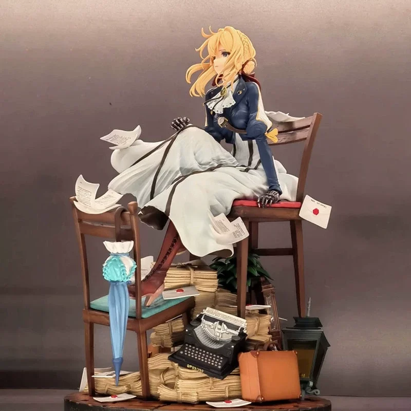 27cm Violet  Figure Violet Evergarden Anime Figures Standing Girl Pvc Model Gk Stature Collectible Toy Desk Decoration Doll Gift