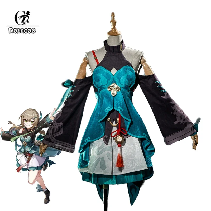 

FC6ROLECOS Game Honkai Star Rail Qingque Cosplay Costume Sexy Women Dress Uniform Halloween Carnival Party Role Play Outfi@FC8！