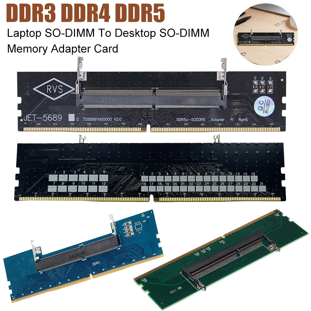 

DDR3 DDR4 DDR5 Laptop To Desktop Memory Adapter Card SO-DIMM To PC DIMM RAM Memory Converter Adapters Expansion Connector Card