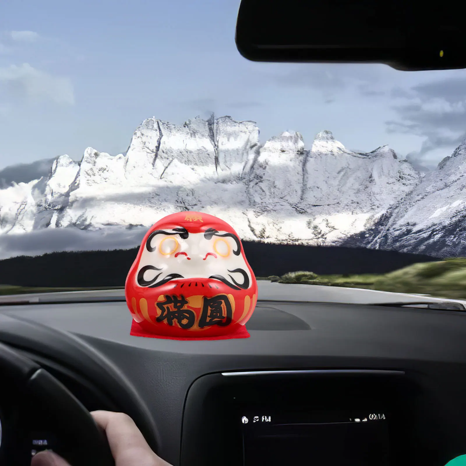 

2Pcs Japanese Ceramic Eggs Cute Wobbling Car Dash Decoration Good Luck Wealth Ornament