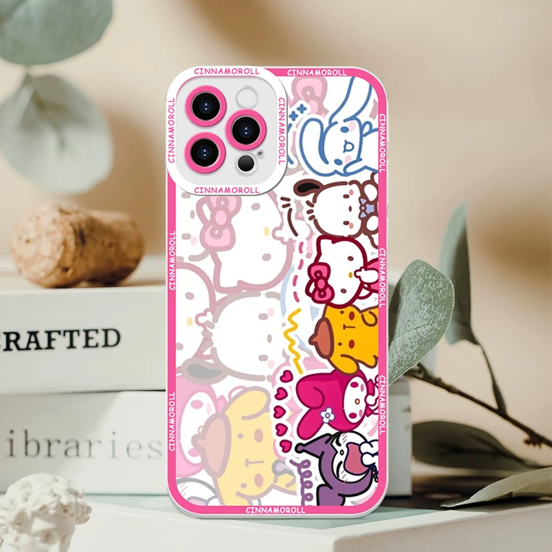 Cute Sanrio Kuromi Cinnamoroll Case for Samsung S25 S21 S22 S23 S24 FE Plus Ultra 5G Girl Shockproof Clear Soft Cover Fundas Y2k