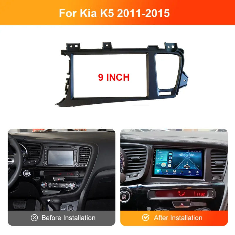 Car Radio Fascia Frame For 2011 2012 2013 2014 2015 Kia K5  OPTIMA 9Inch Panel Wire Harness Power Cable Adapter（LHD RHD）