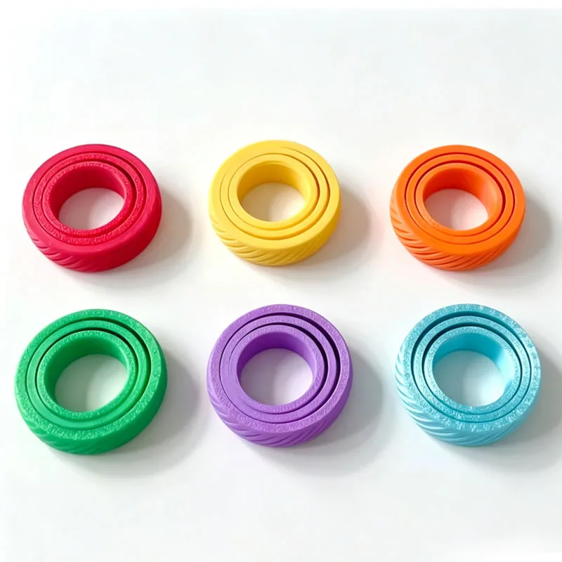 NEW 3D Printed Universal Gyro Toys Rotating Fidget Spinner Ring Anxiety Stress Relief Autism ADHD Travel Road Trip Office Fun