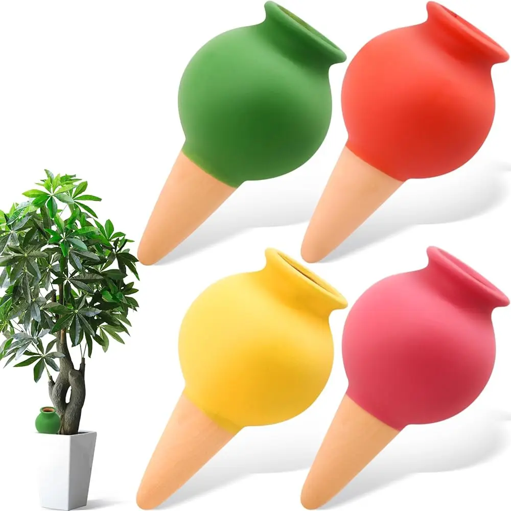 

Терракотовые шипы для полива, 4 штуки, самополивающиеся шары, медленно высвобождающиеся самополивающиеся вставки для горшков, шары для полива растений