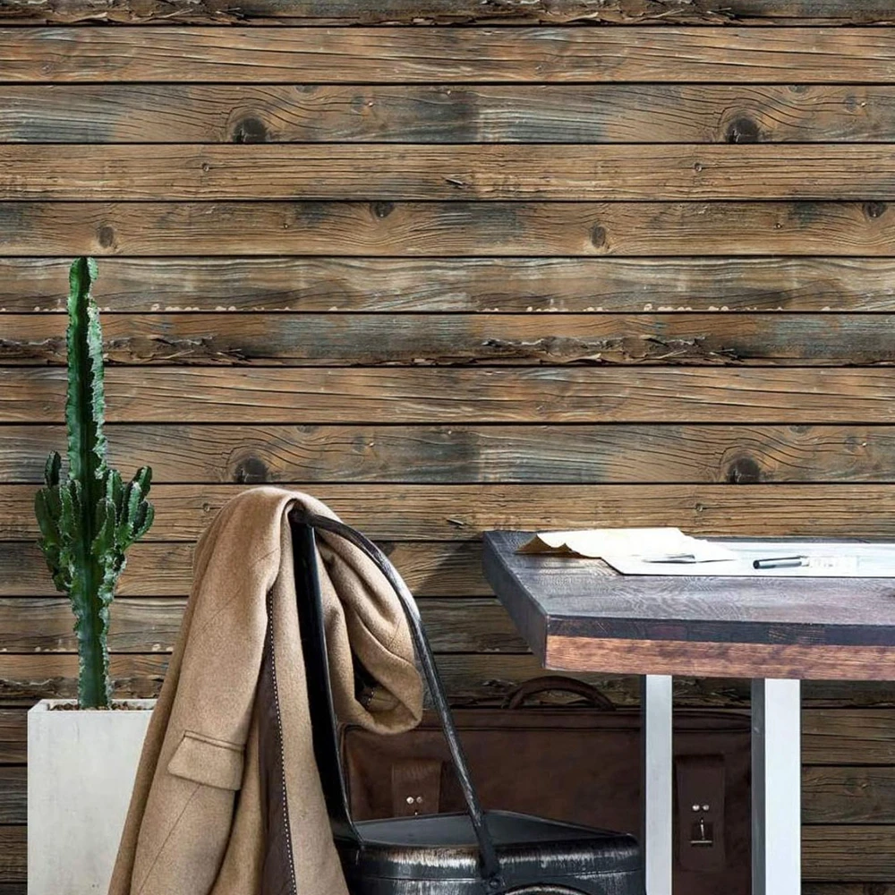 

Room Home Improvement Self-adhesive Kitchen Decor for Restaurant Wallpapers Wall Decor Wall Covering Wood Grain Wallpaper