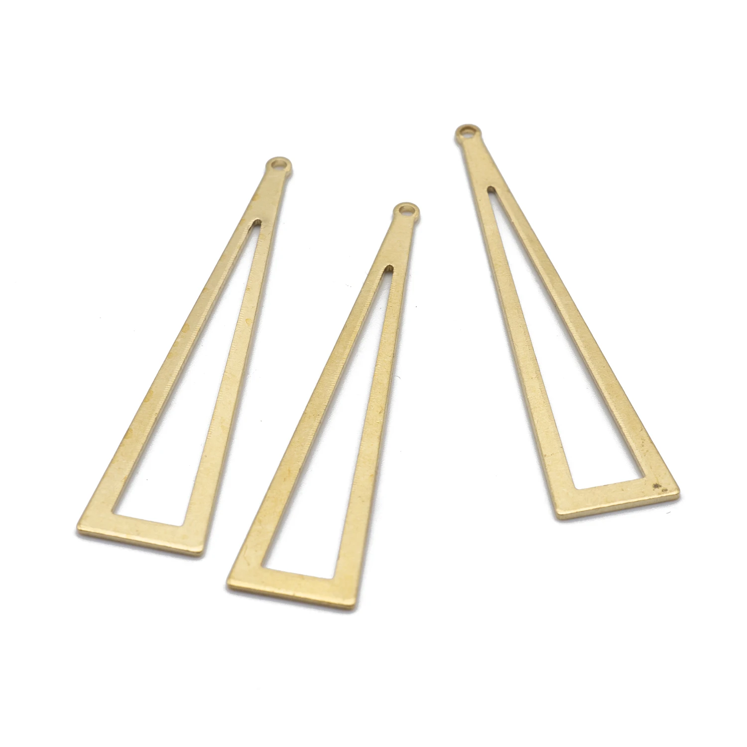 Cadre Triangulaire Creux en Laiton Brut pour Bijoux Colliers et Boucles d'Oreilles de la raq, Accessoire de Bricolage, Vente en Gros, 10 Pièces/Lot