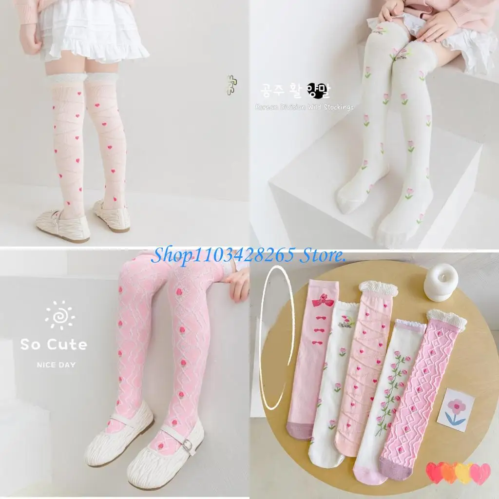 

Детские носки до колена, хлопковые чулки для школы, повседневные и для особых случаев G2TE