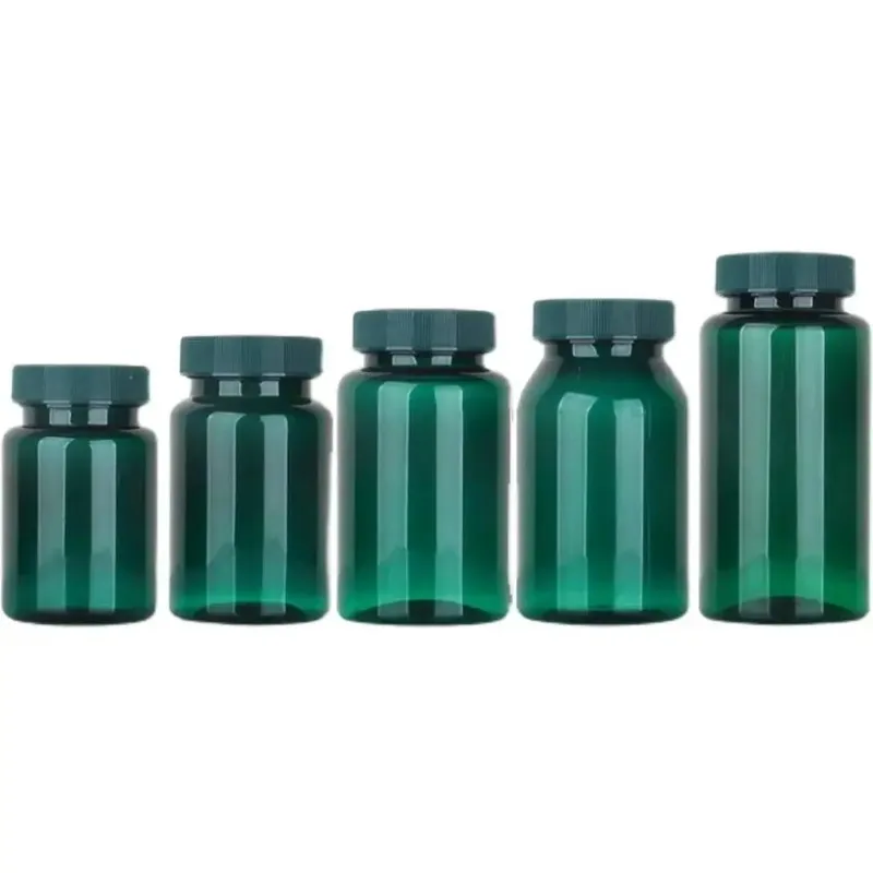 10PCS 80ML 100ML 120ML 150ML Green Pill Empty Bottle Set, Candy, Vitamin Container Wholesale, Entrepreneurial Packaging