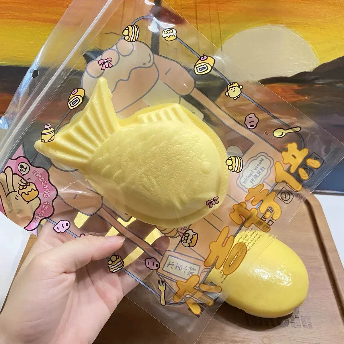 

Squishy Toy Squeeze Toy Slow Rising Taiyaki Bun Fidget Toy Squeeze Bread Pastry Stress Release Hand Relax Gift