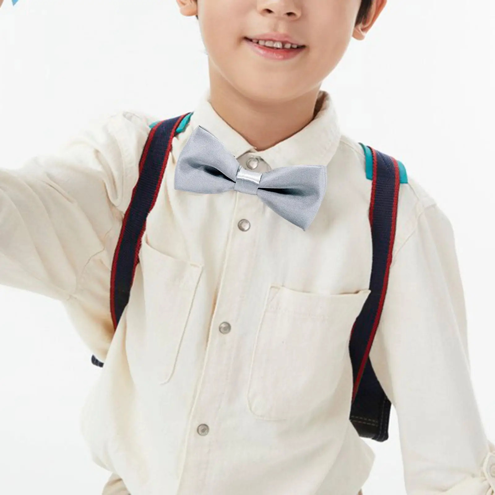 Boys Bow Tie Adjustable Pre Tied Durable Polyester Necktie for Wedding Party Stage Show